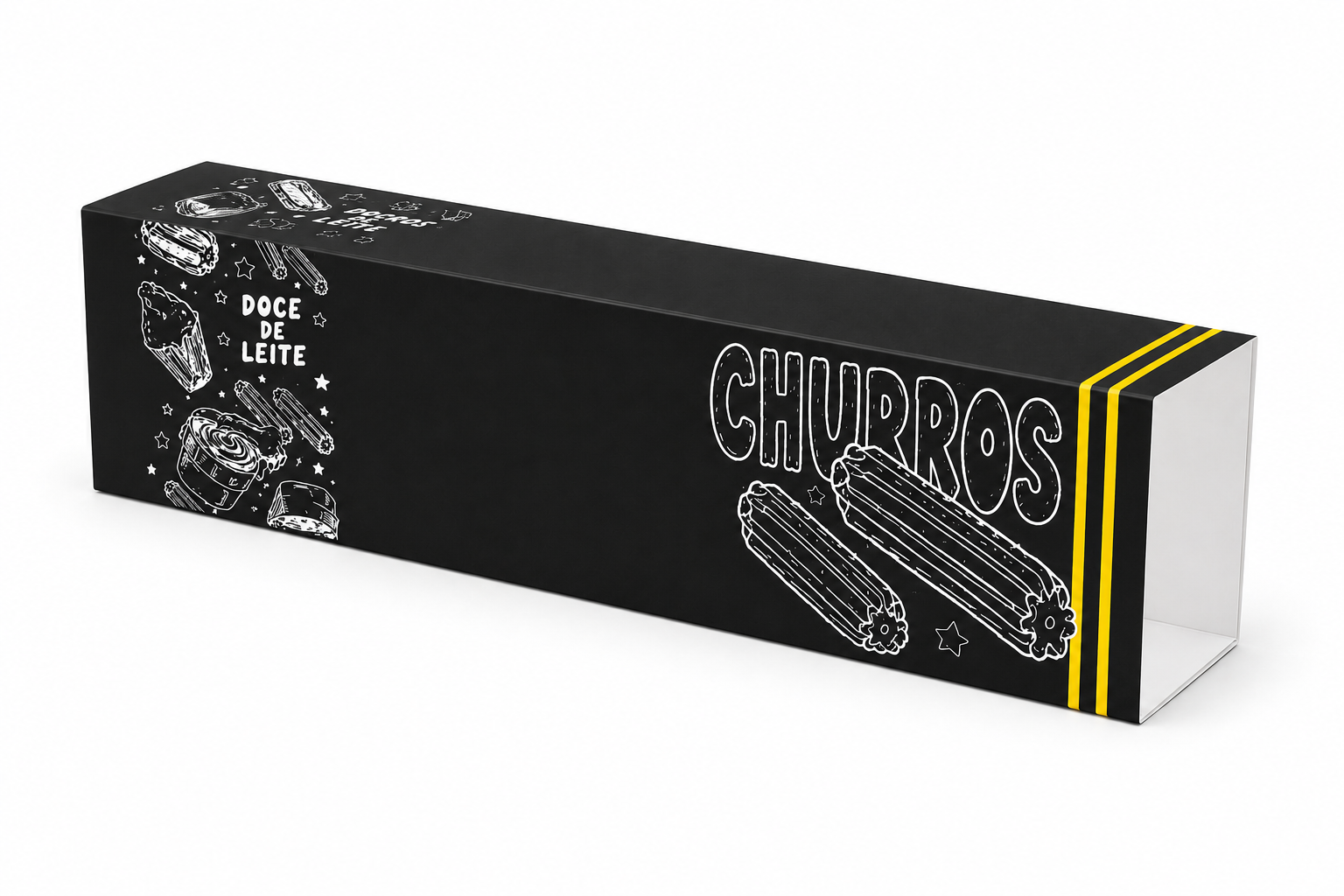 Embalagem de Churros — Caixa Fechada para delivery — embalagem food service TopFood